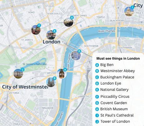 Printable branded map of London