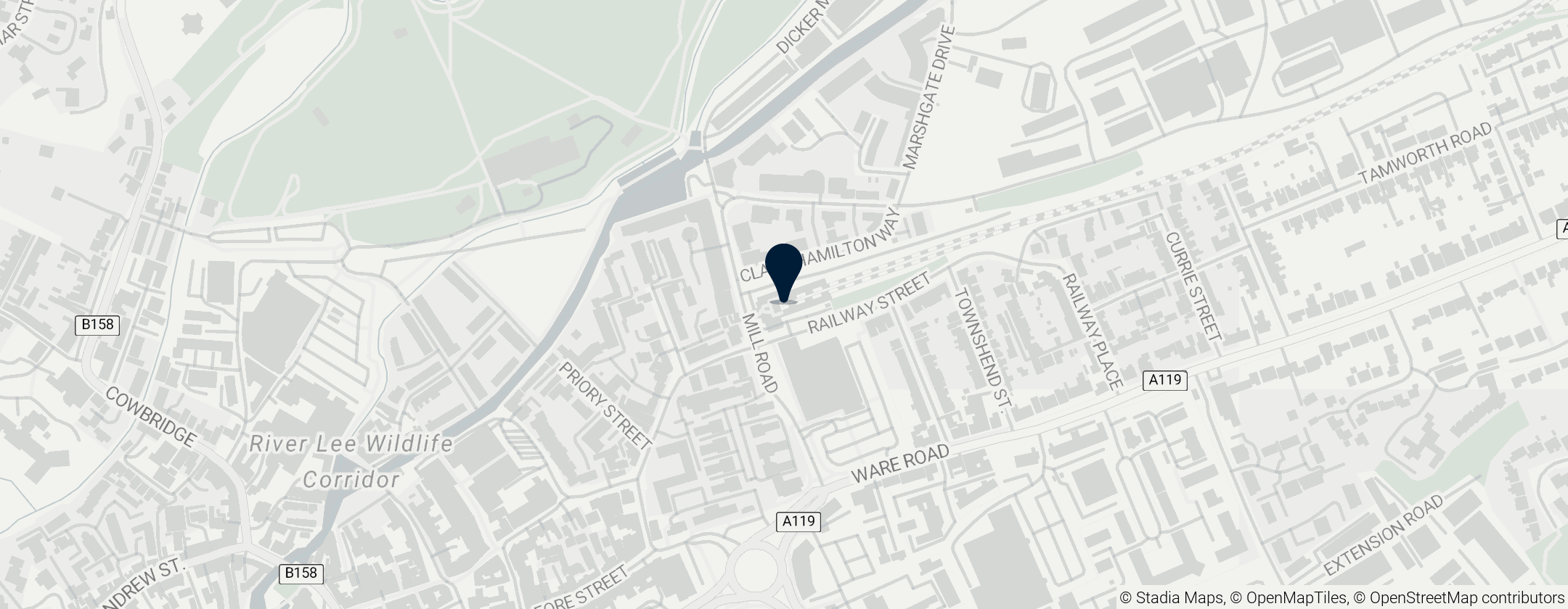 Map of Station Hertford East