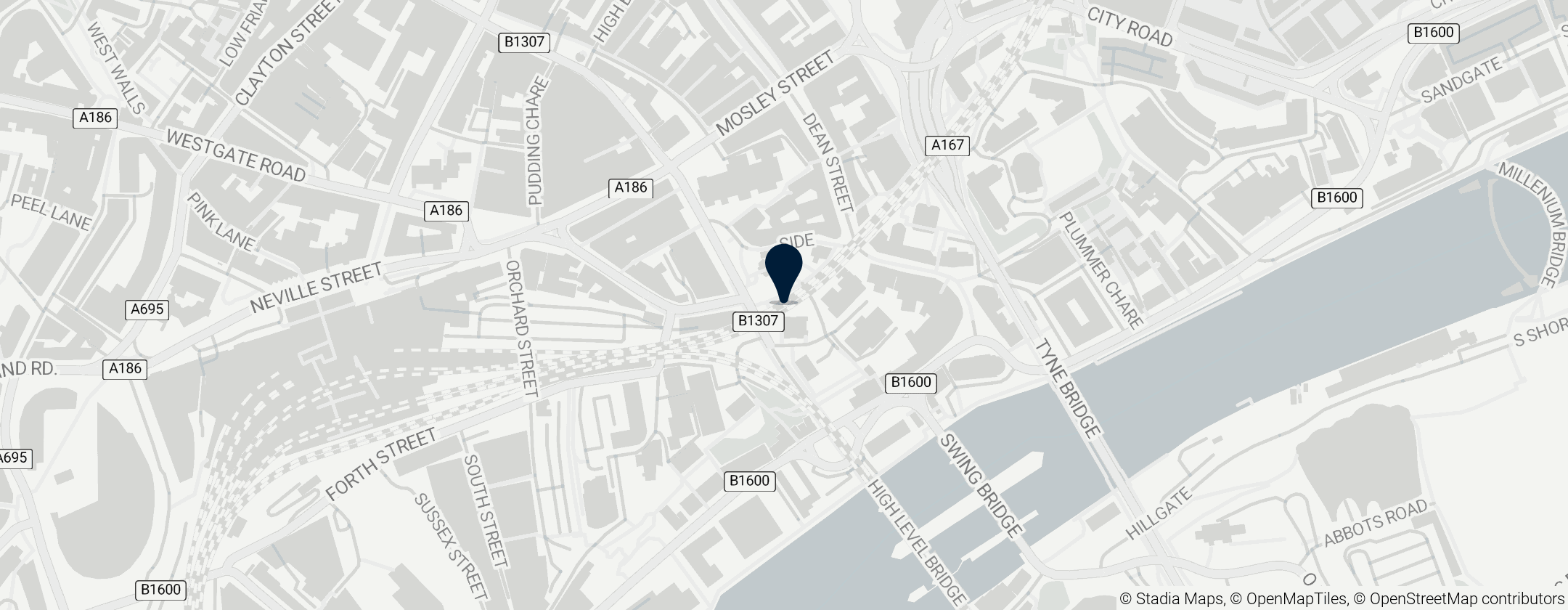 Map of Newcastle Castle