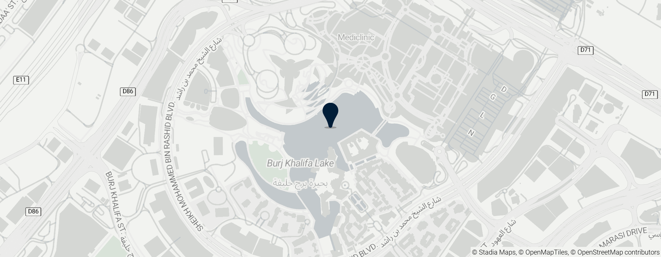 Map of Dubai Fountain