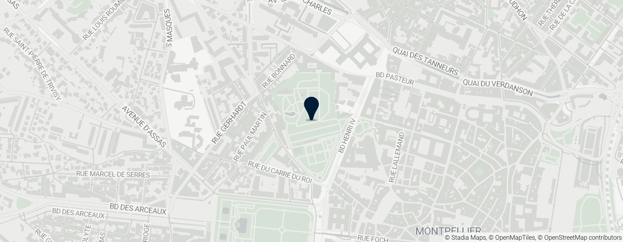 Map of Jardin des plantes de Montpellier