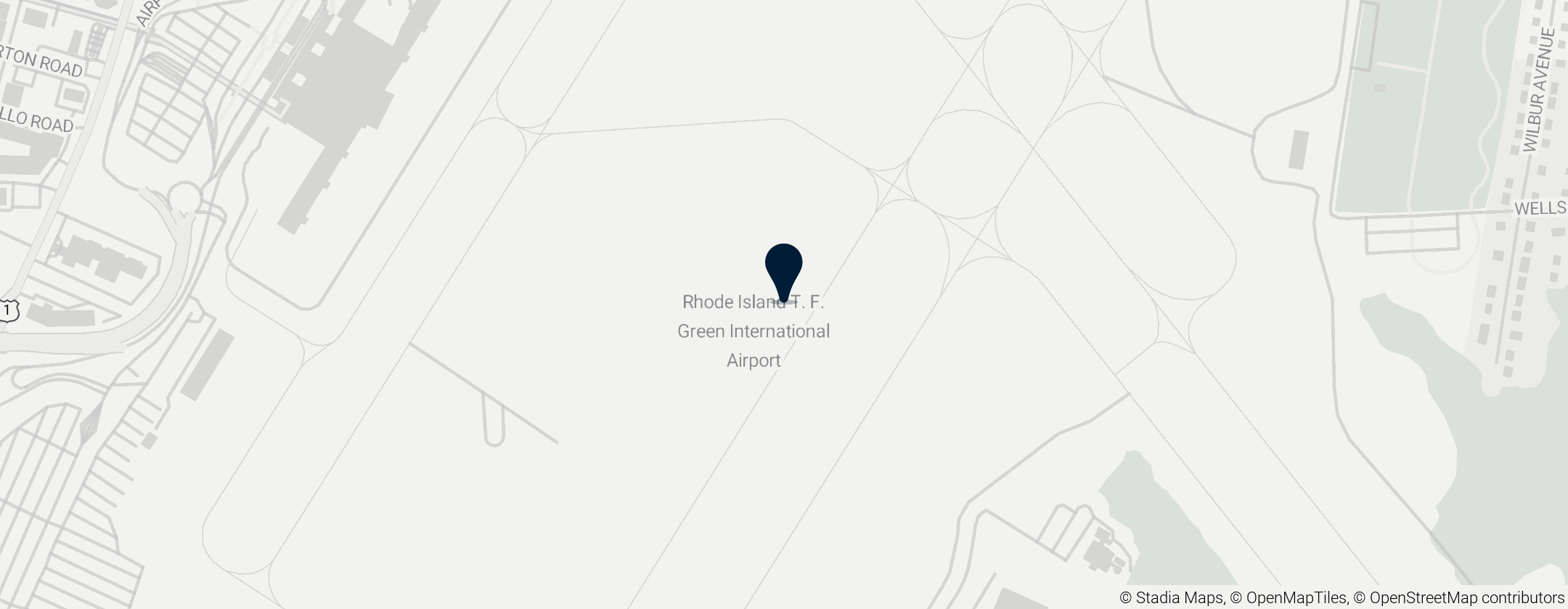 Map of Rhode Island T. F. Green International Airport