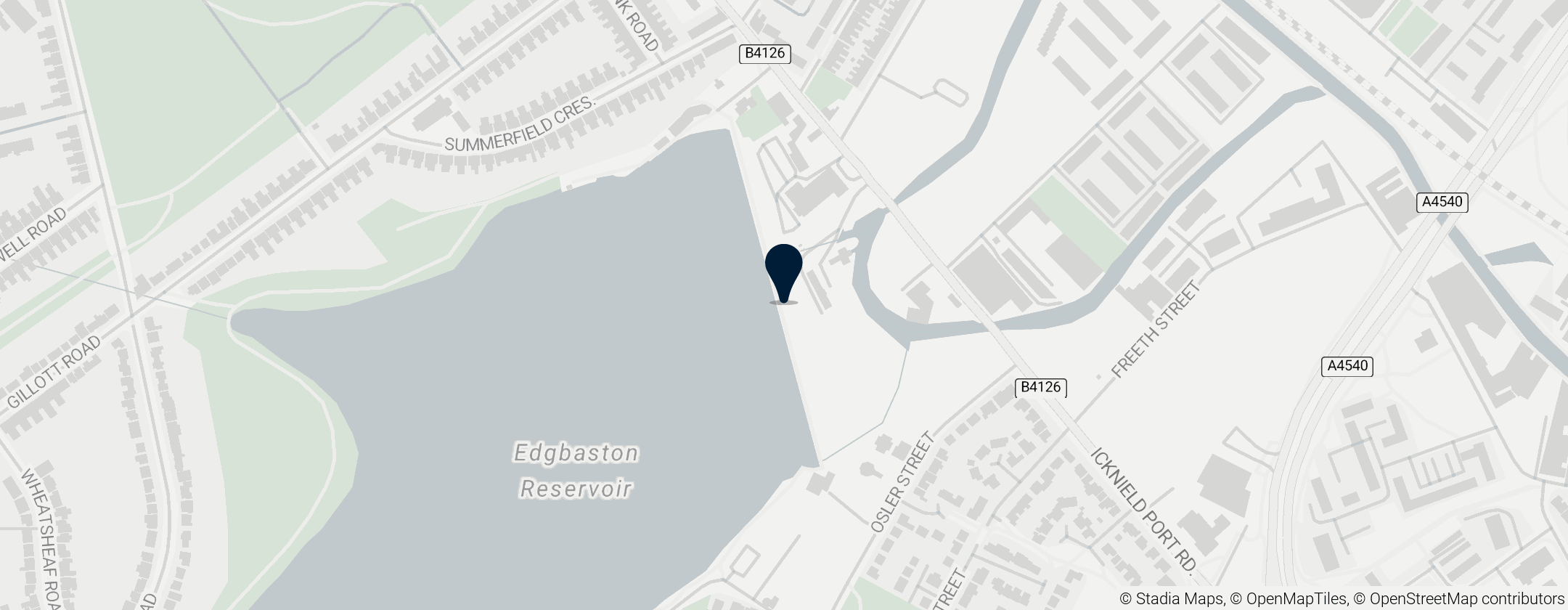 Map of Edgbaston Reservoir