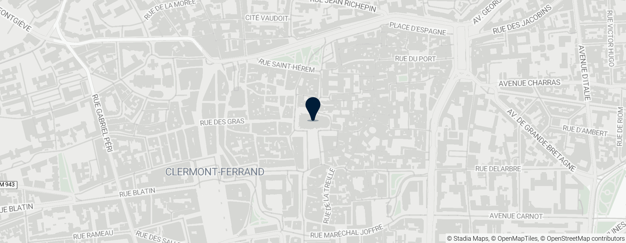 Map of Clermont-Ferrand Cathedral