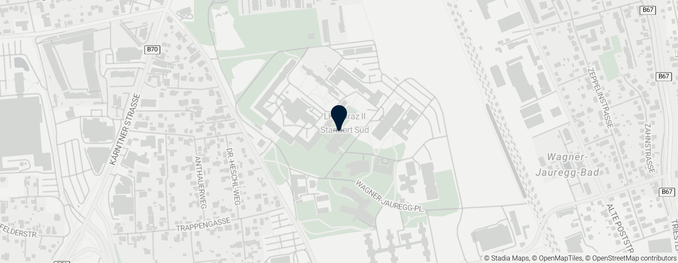 Map of LKH Graz II Standort Süd