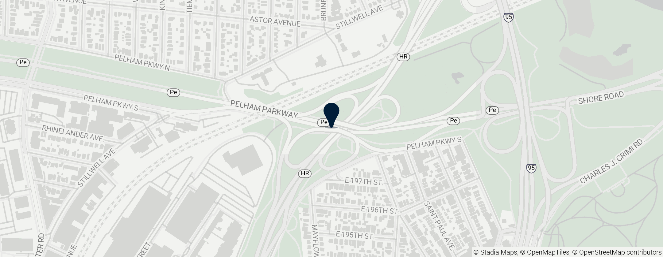 Map of Bronx and Pelham Parkway