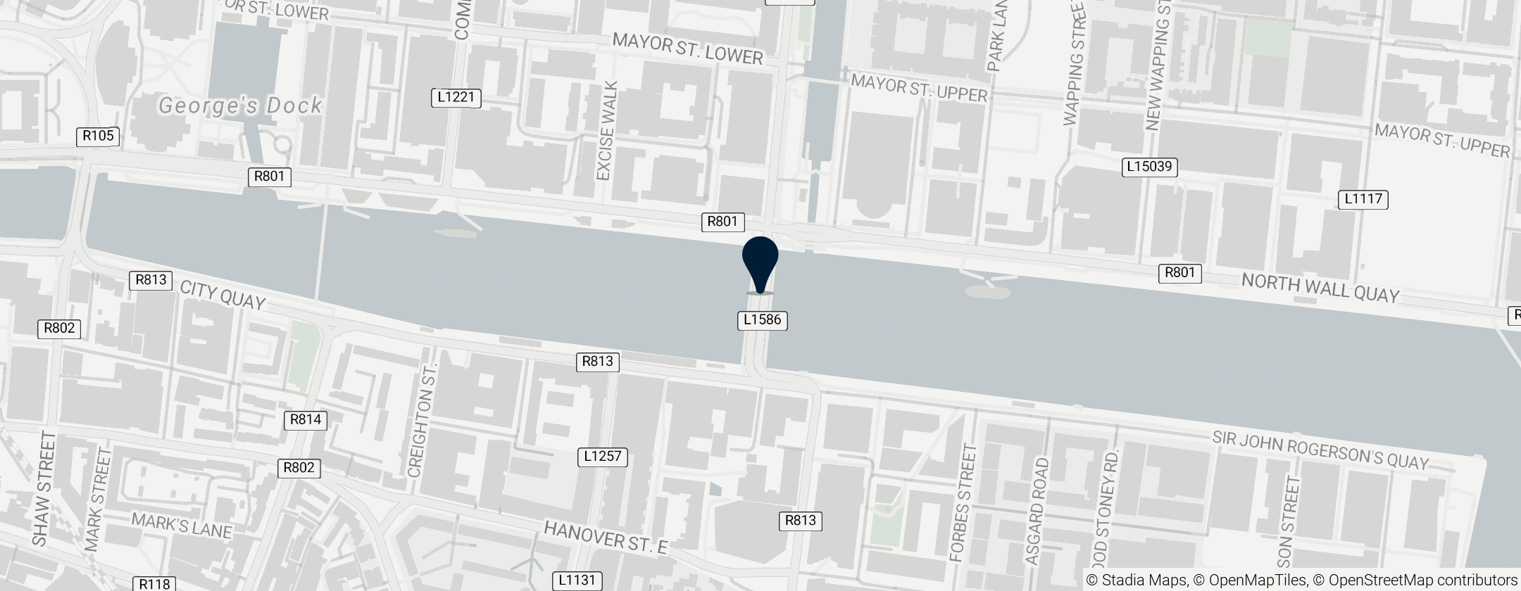 Map of Samuel Beckett Bridge