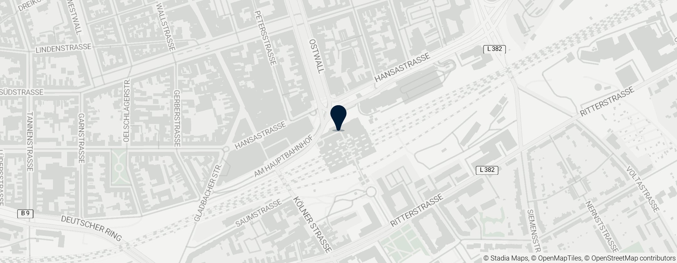 Map of Krefeld Central Station