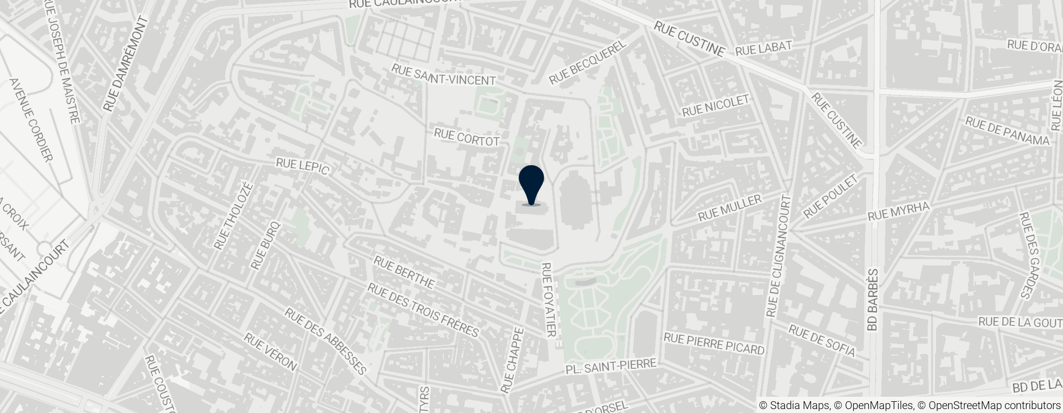 Map of Church of St Pierre de Montmartre