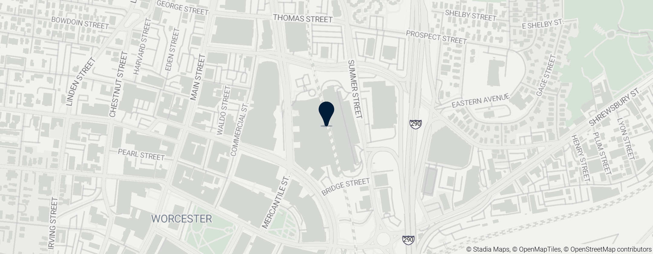 Map of Saint Vincent Hospital at Worcester Medical Center