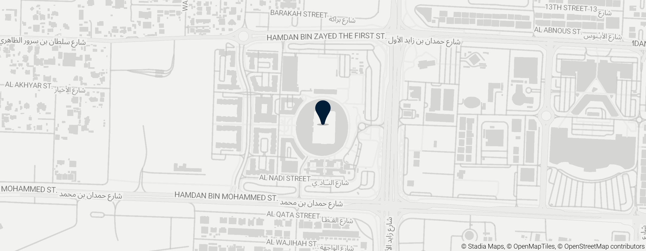 Map of Hazza bin Zayed Stadium