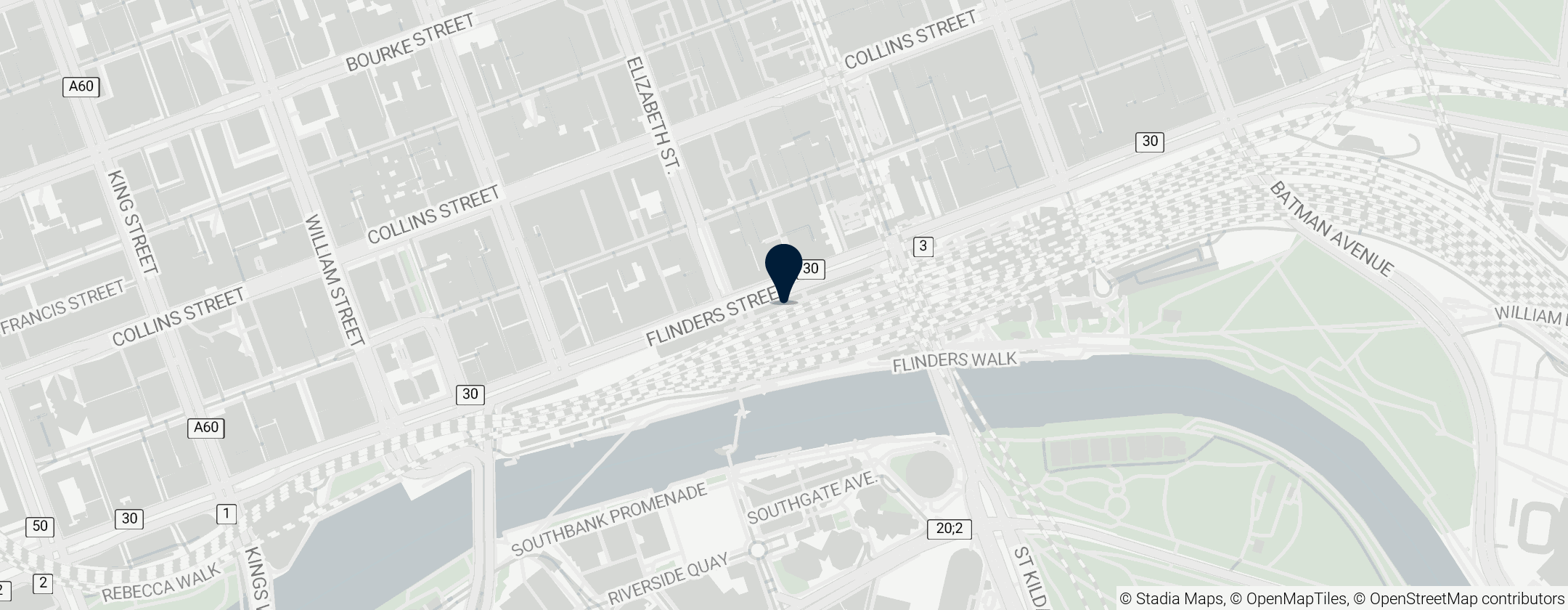 Map of Flinders Street railway station