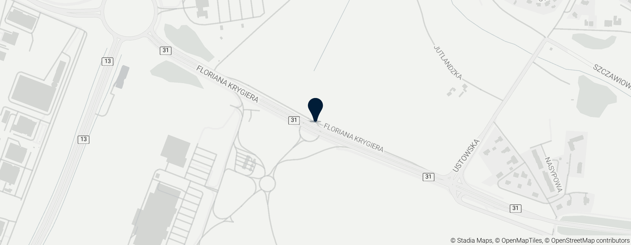 Map of Ulica Floriana Krygiera w Szczecinie