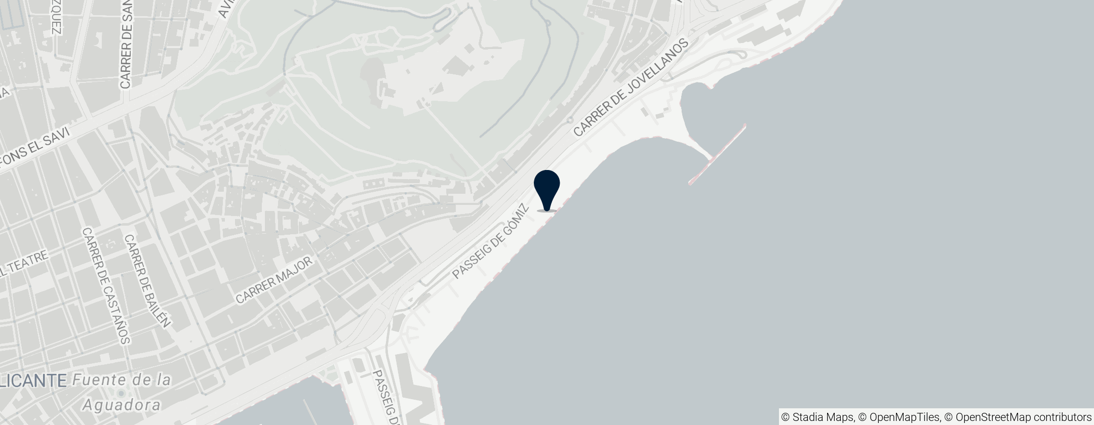 Map of El Postiguet Beach