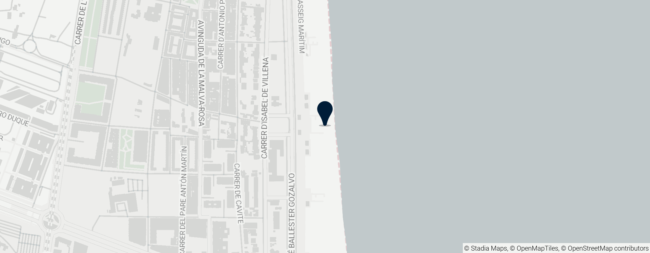 Map of La Malvarossa Beach