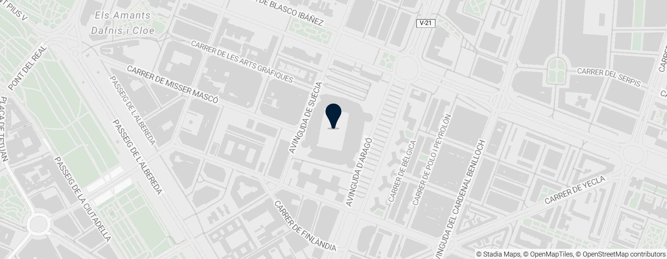 Map of Mestalla Stadium