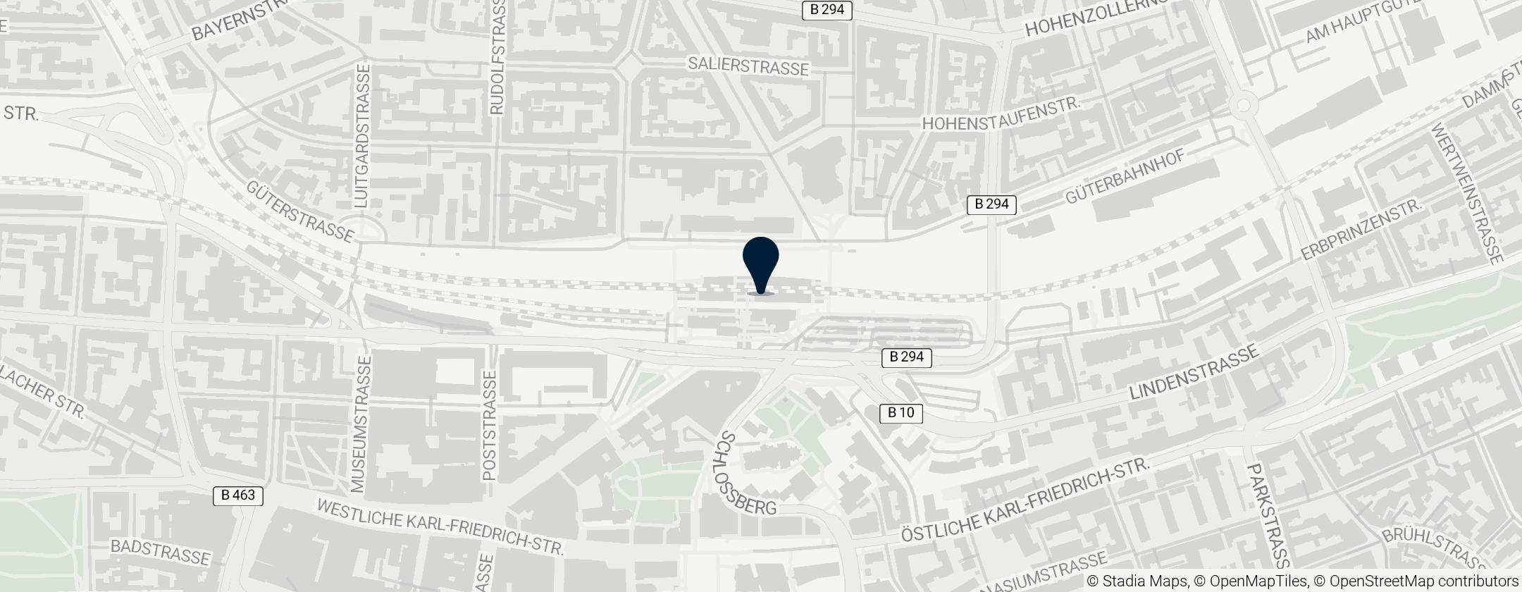 Map of Pforzheim Hauptbahnhof