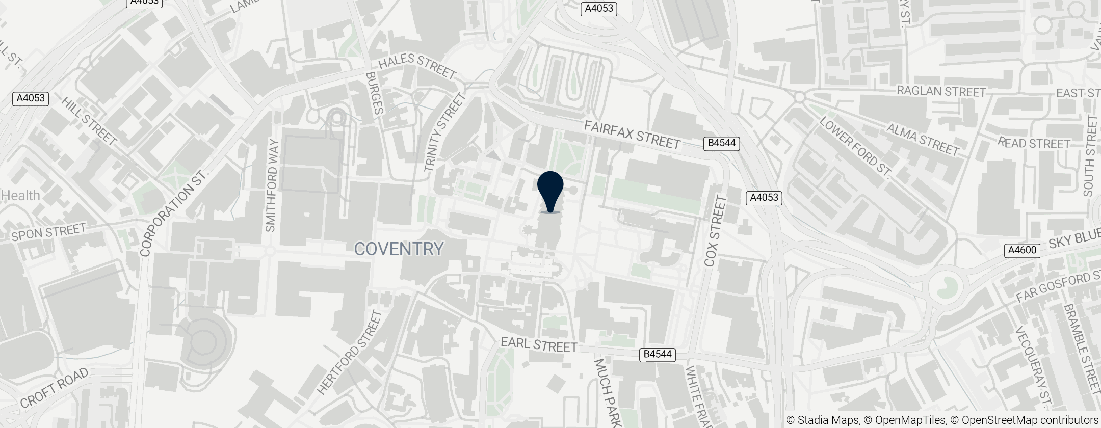 Map of Coventry Cathedral Church of St Michael