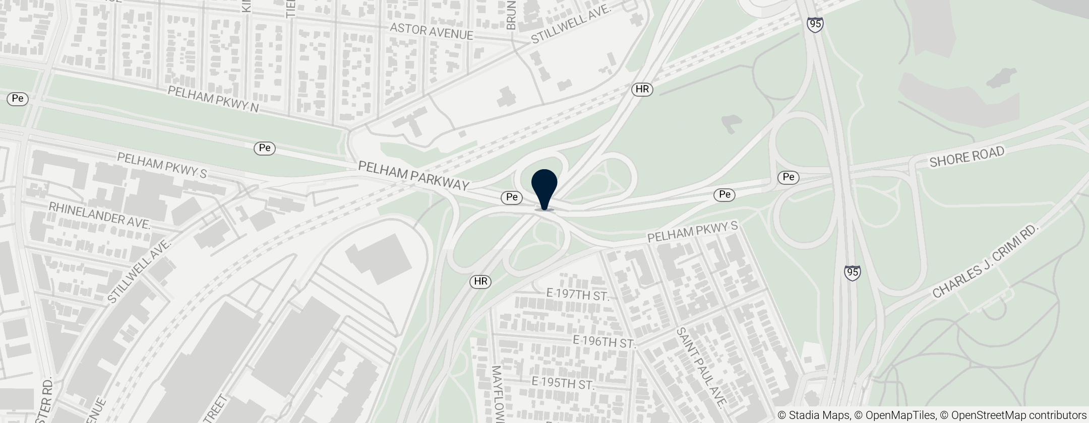 Map of Bronx and Pelham Parkway