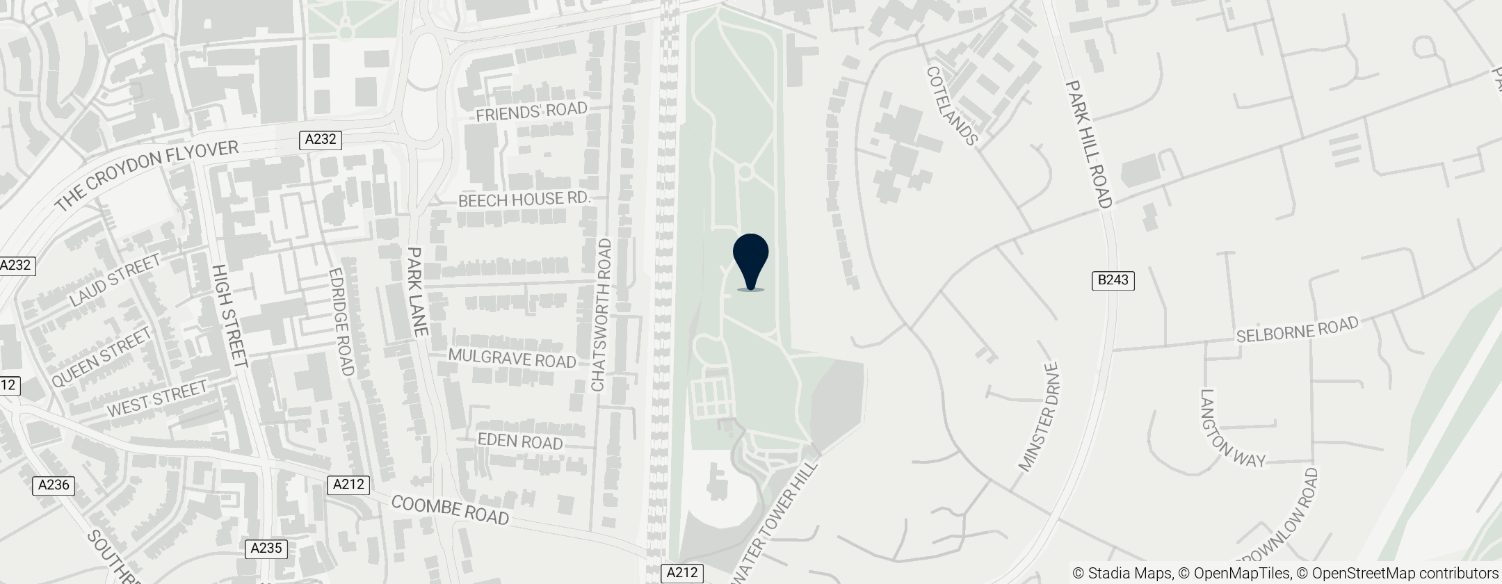 Map of Park Hill Recreation Ground