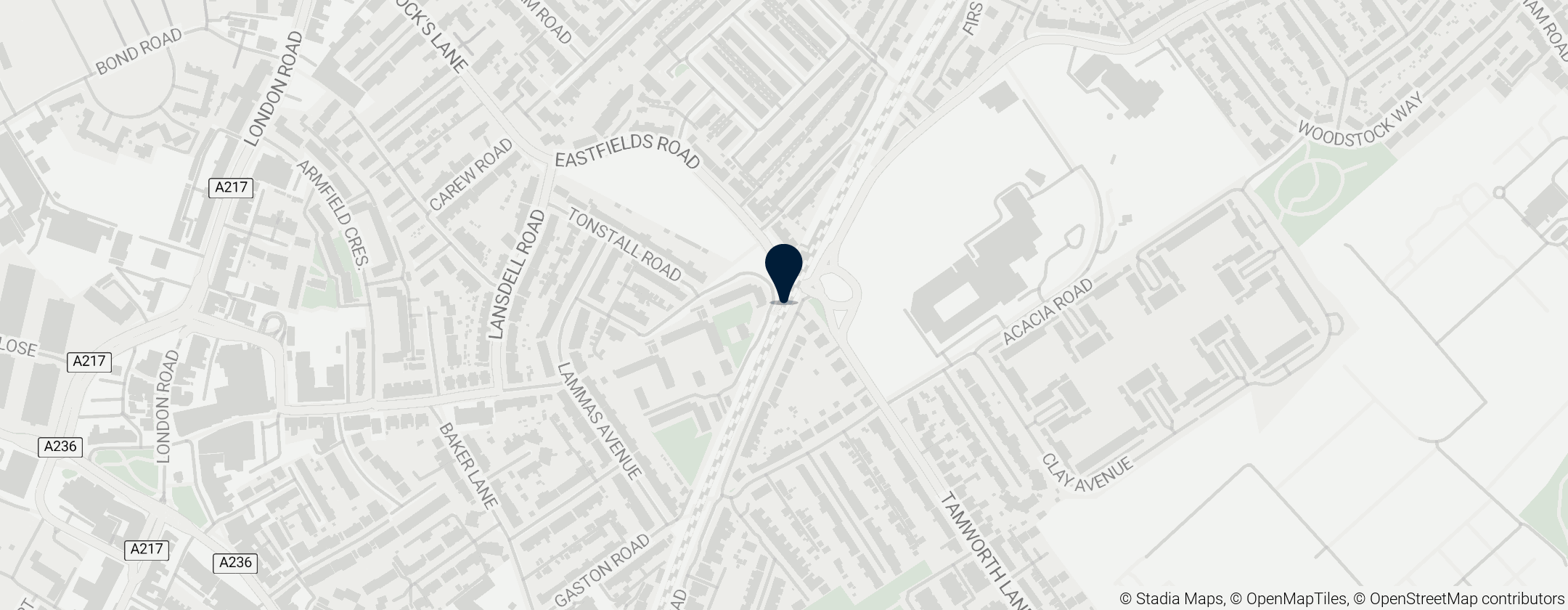 Map of Mitcham Eastfields