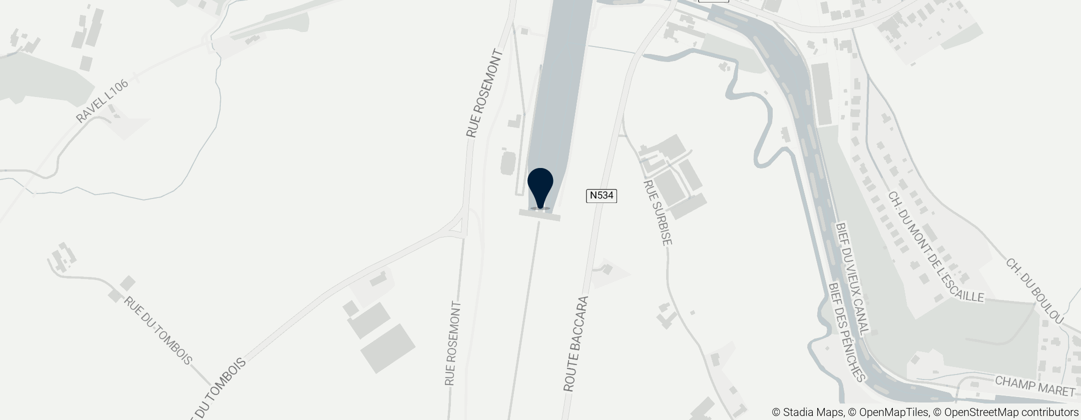 Map of Ronquières inclined plane