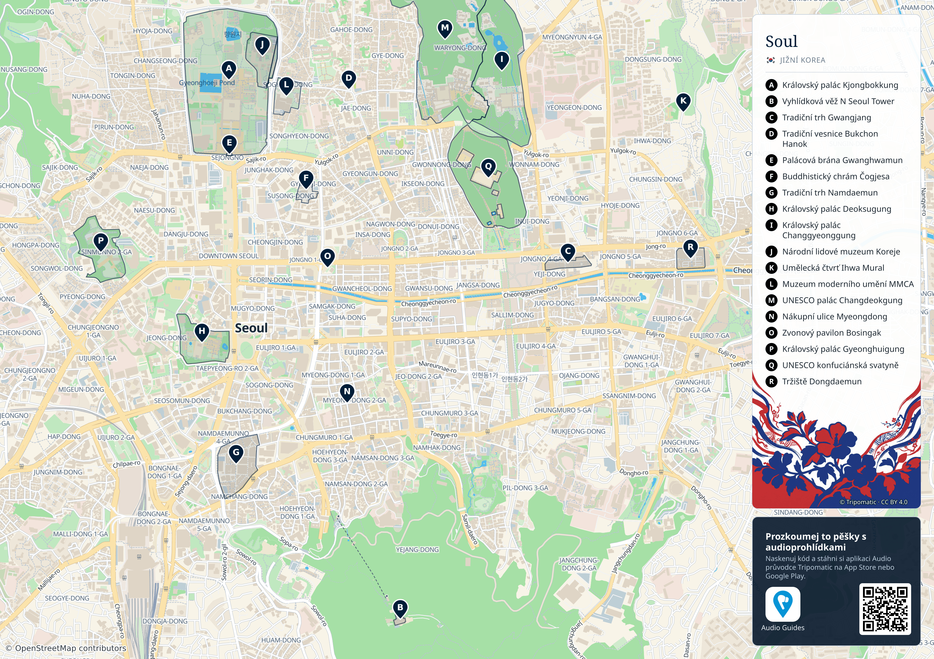 Soul – turistická mapa k vytisknutí s očíslovanými hlavními památkami