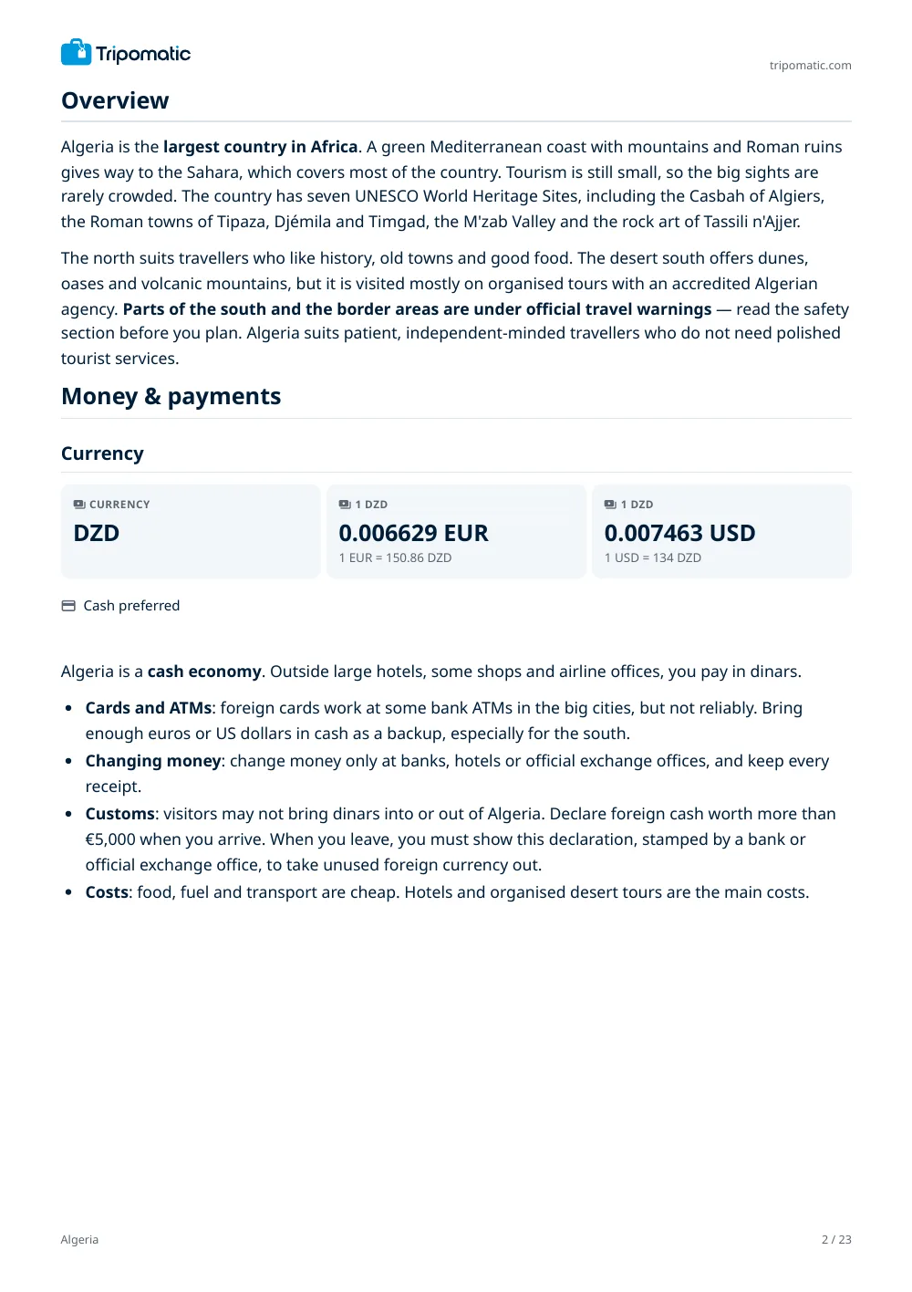 Algeria travel guide, page 2
