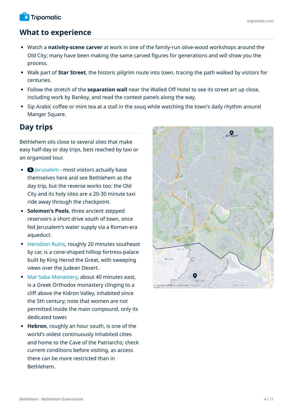 Bethlehem travel guide, page 4