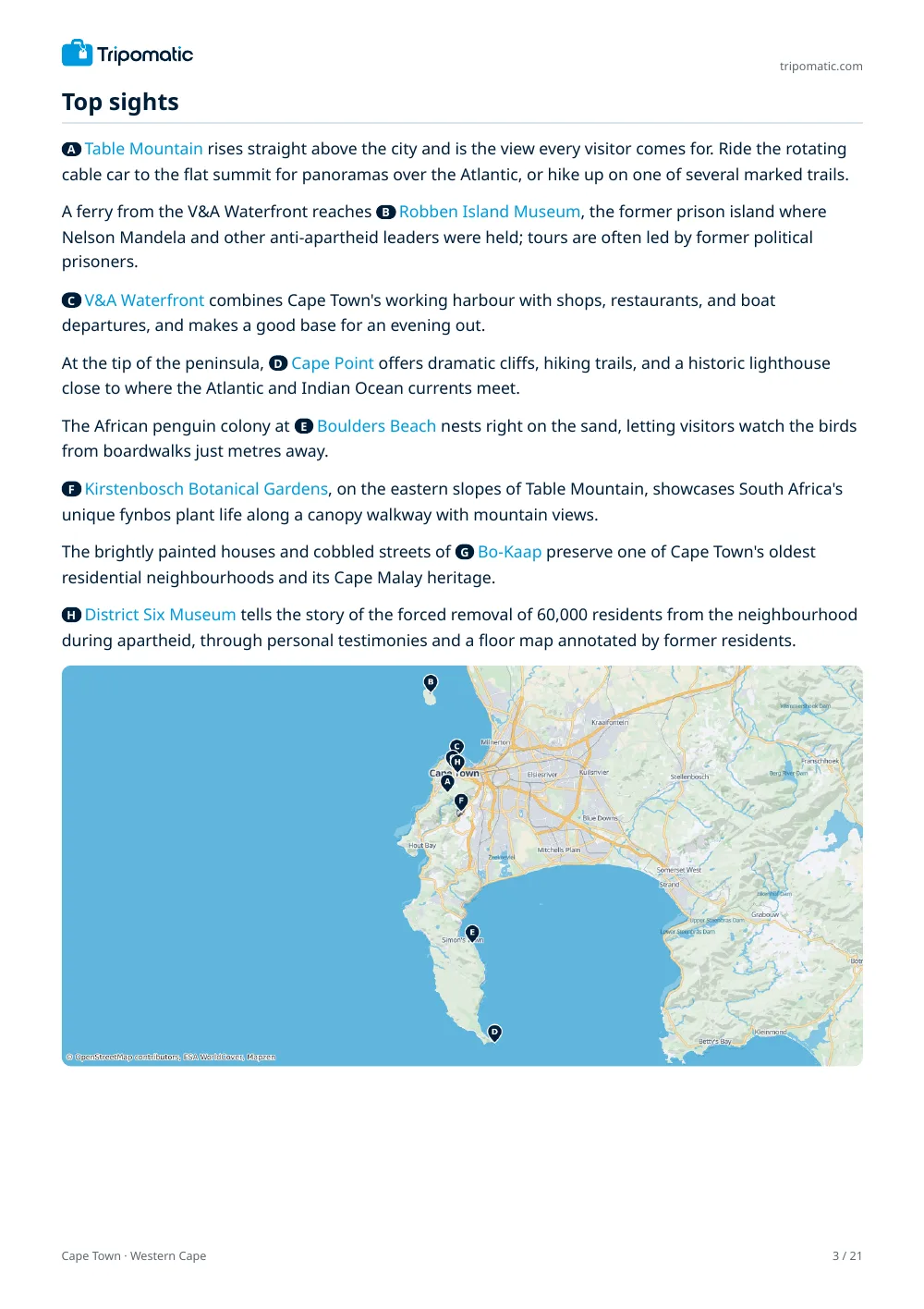 Cape Town travel guide, page 3