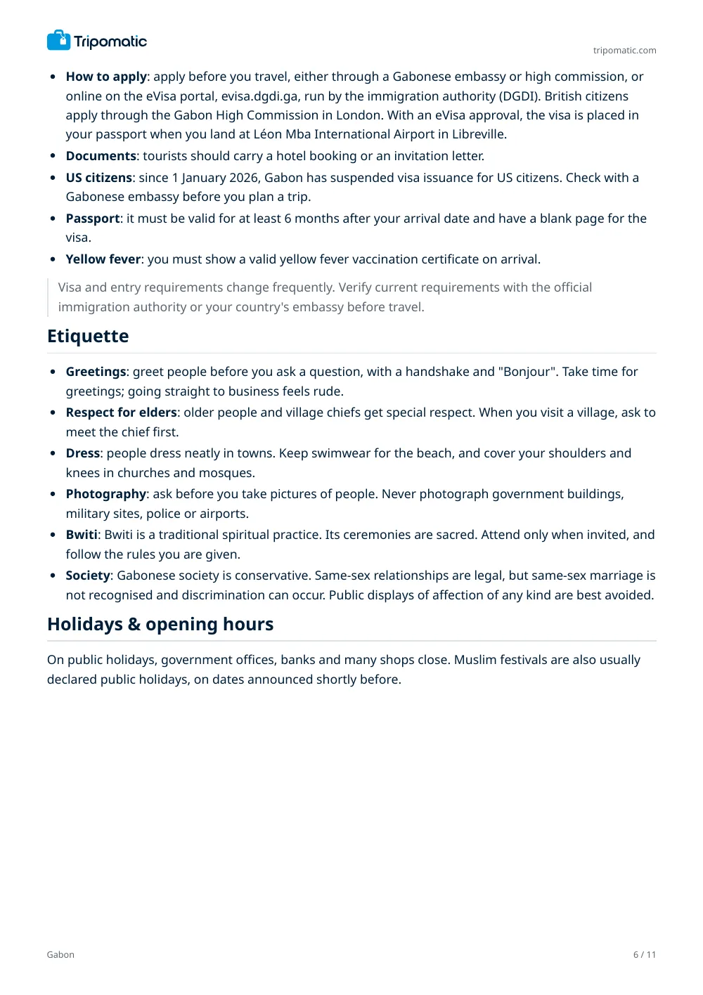 Gabon travel guide, page 6