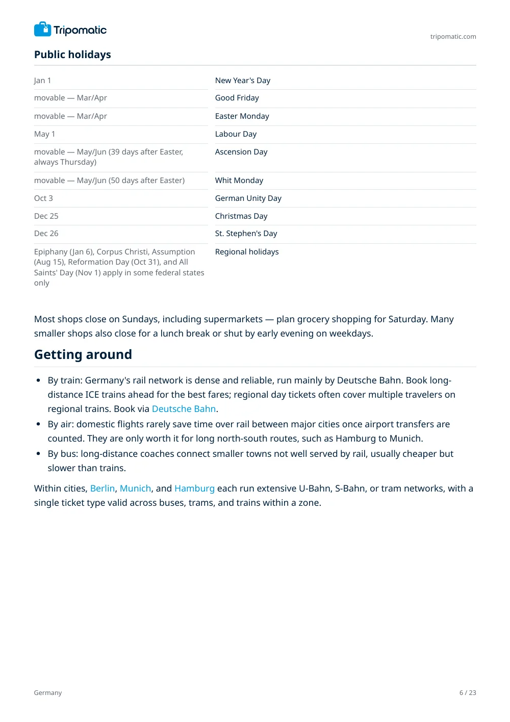 Germany travel guide, page 6