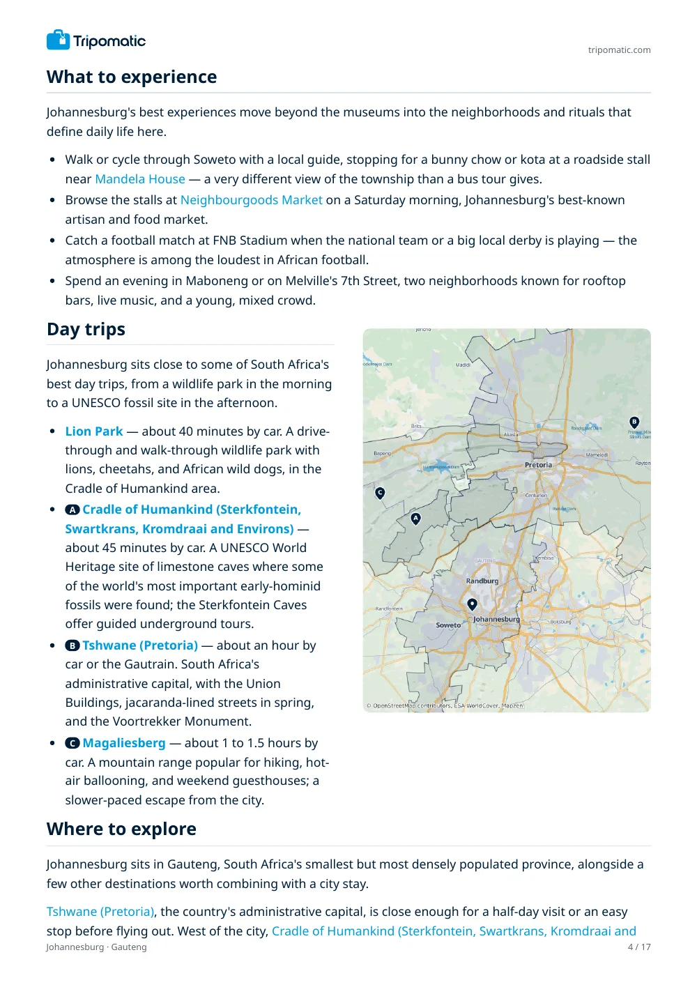 Johannesburg travel guide, page 4