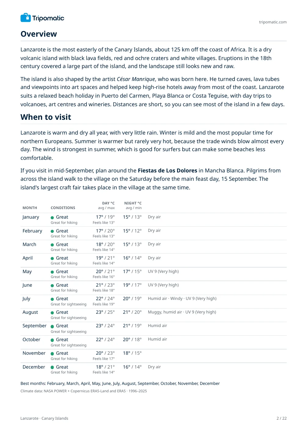 Lanzarote travel guide, page 2
