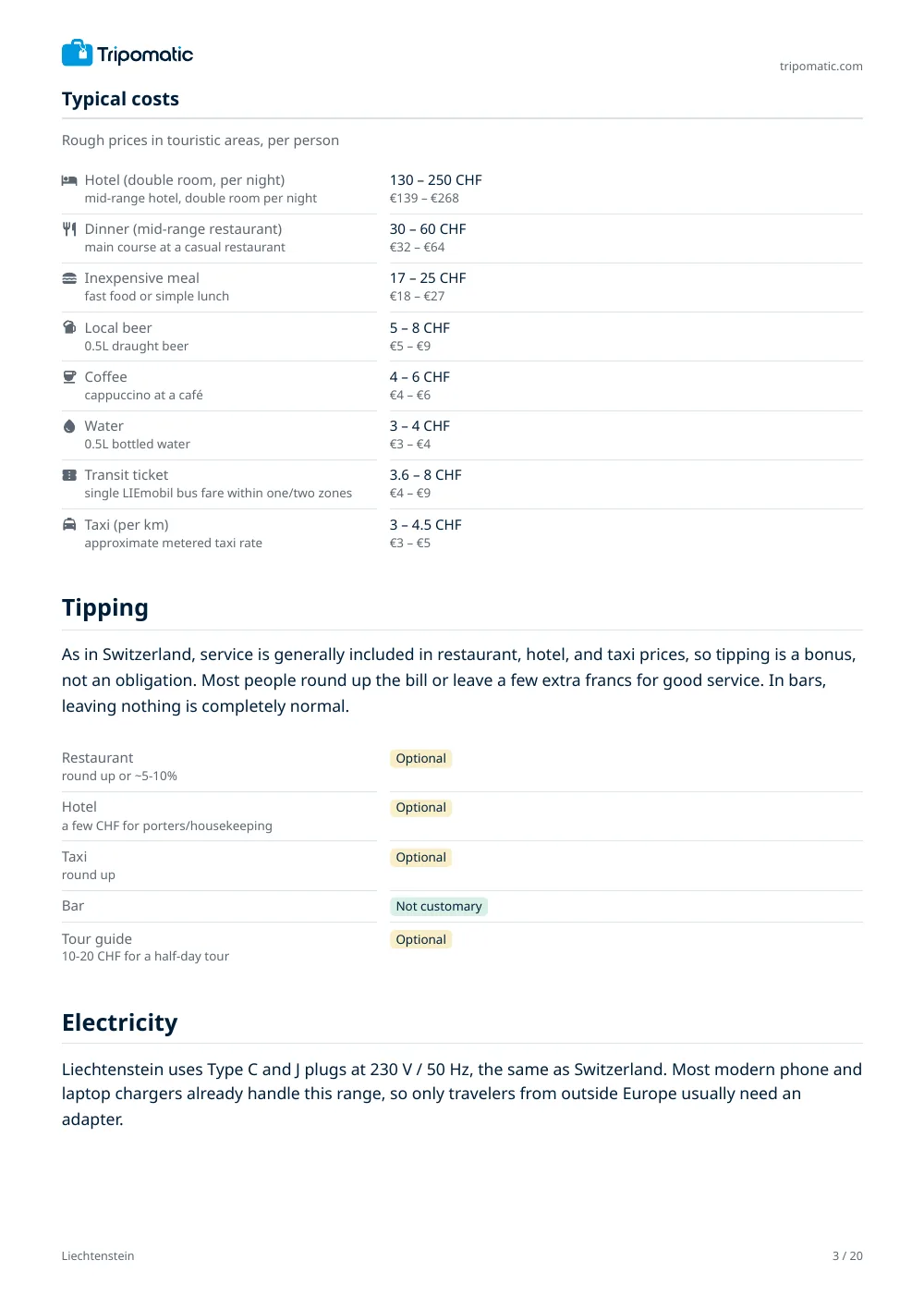 Liechtenstein travel guide, page 3