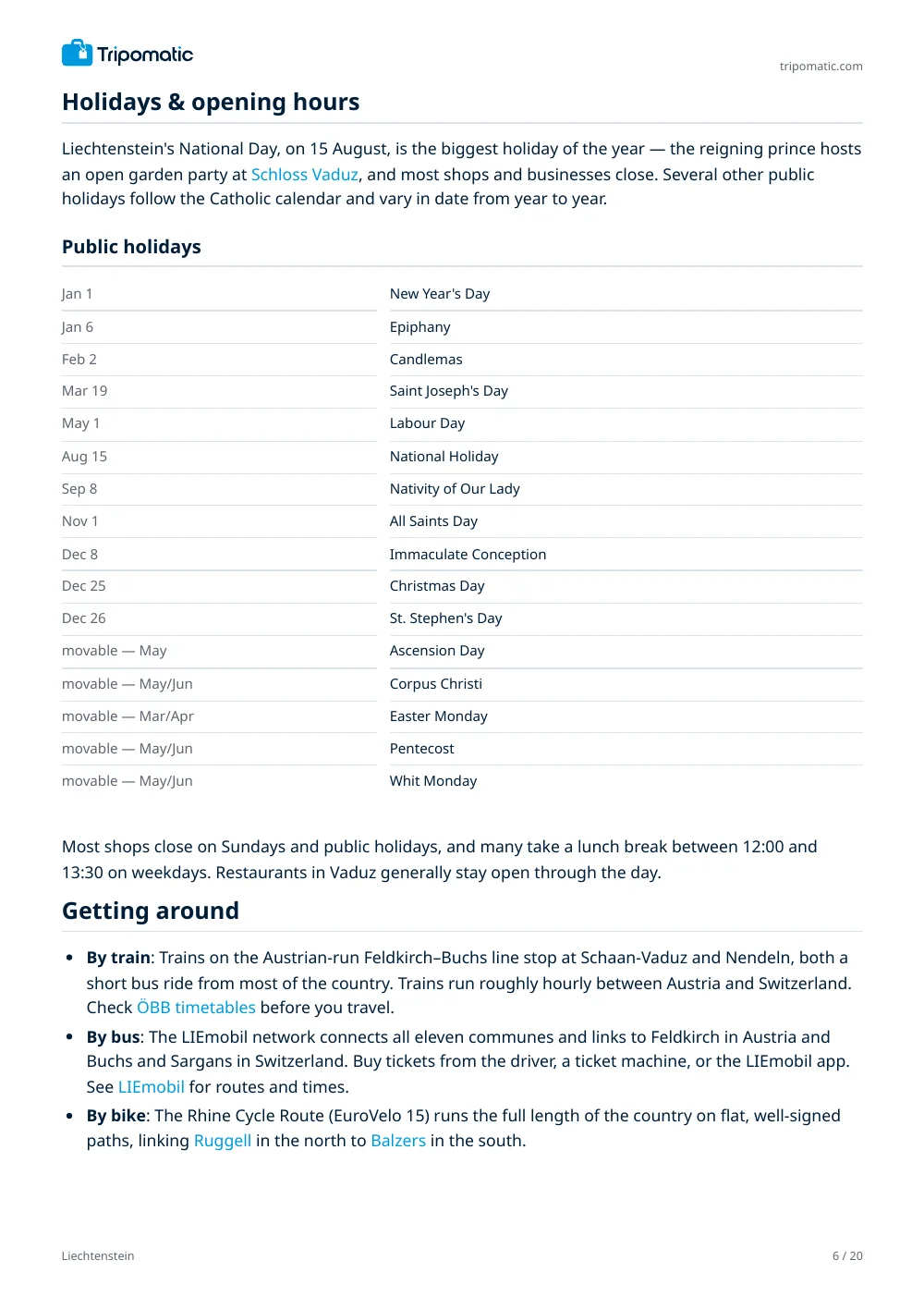 Liechtenstein travel guide, page 6