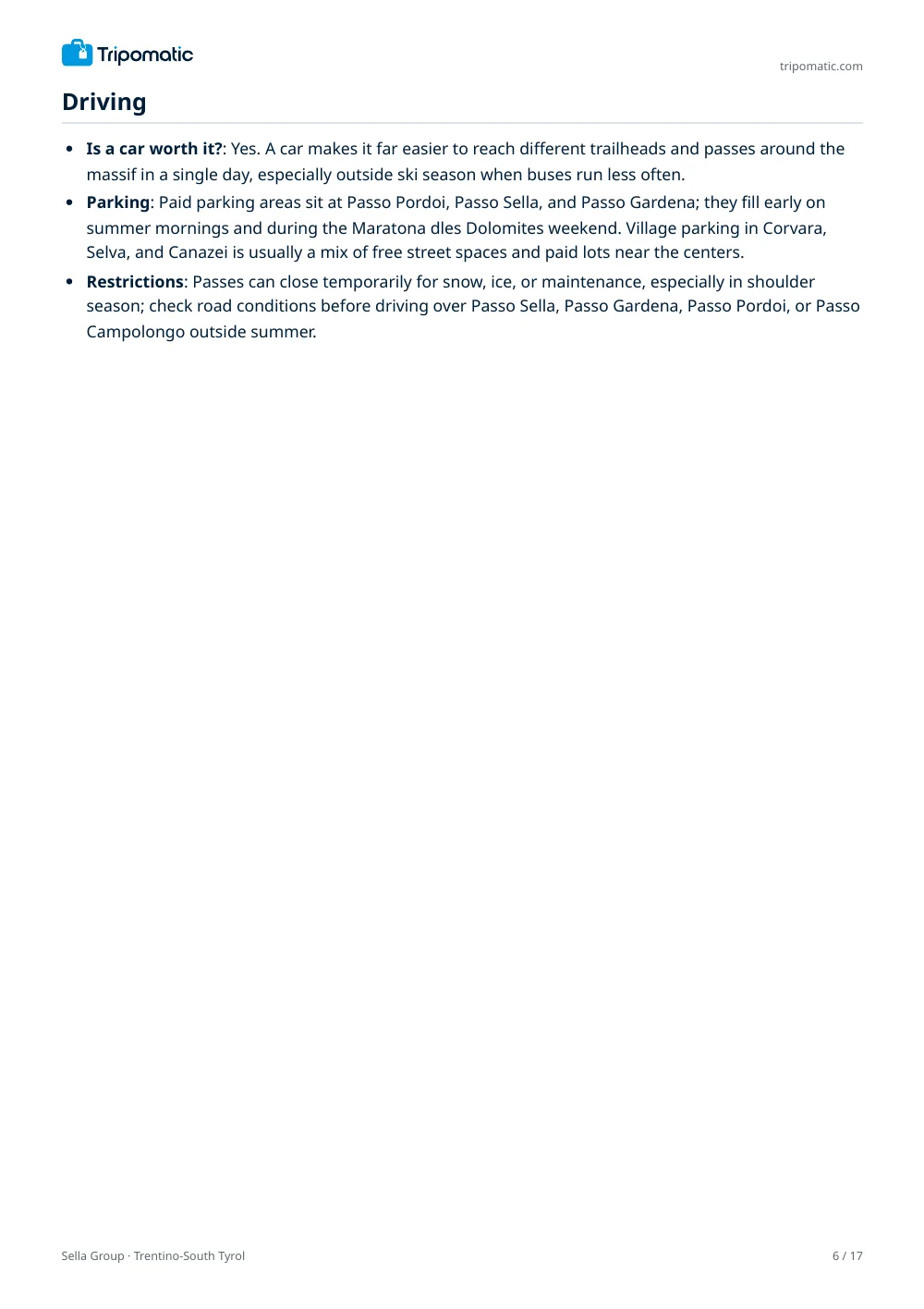 Sella Group travel guide, page 6