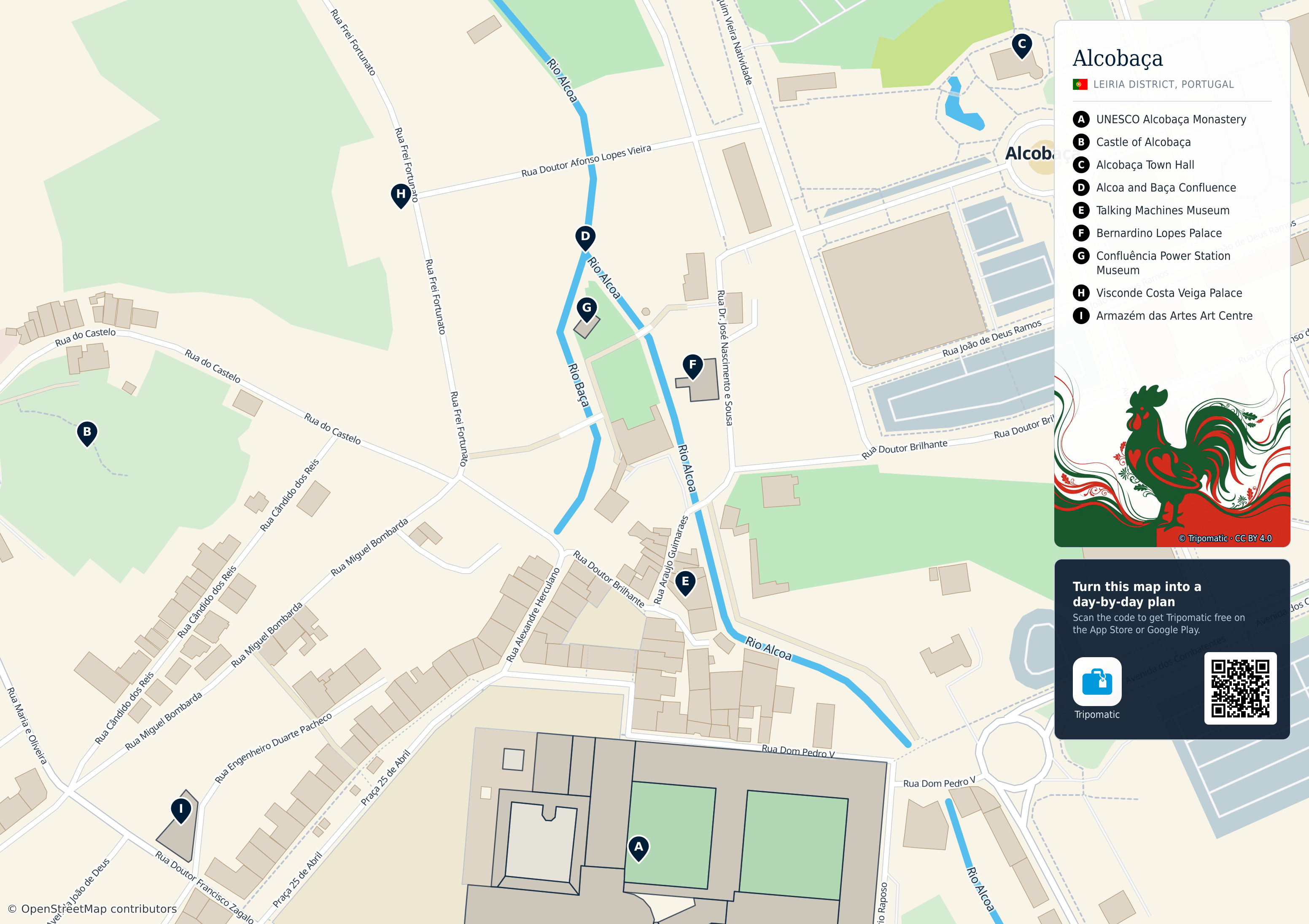 Alcobaça - Printable Tourist Map