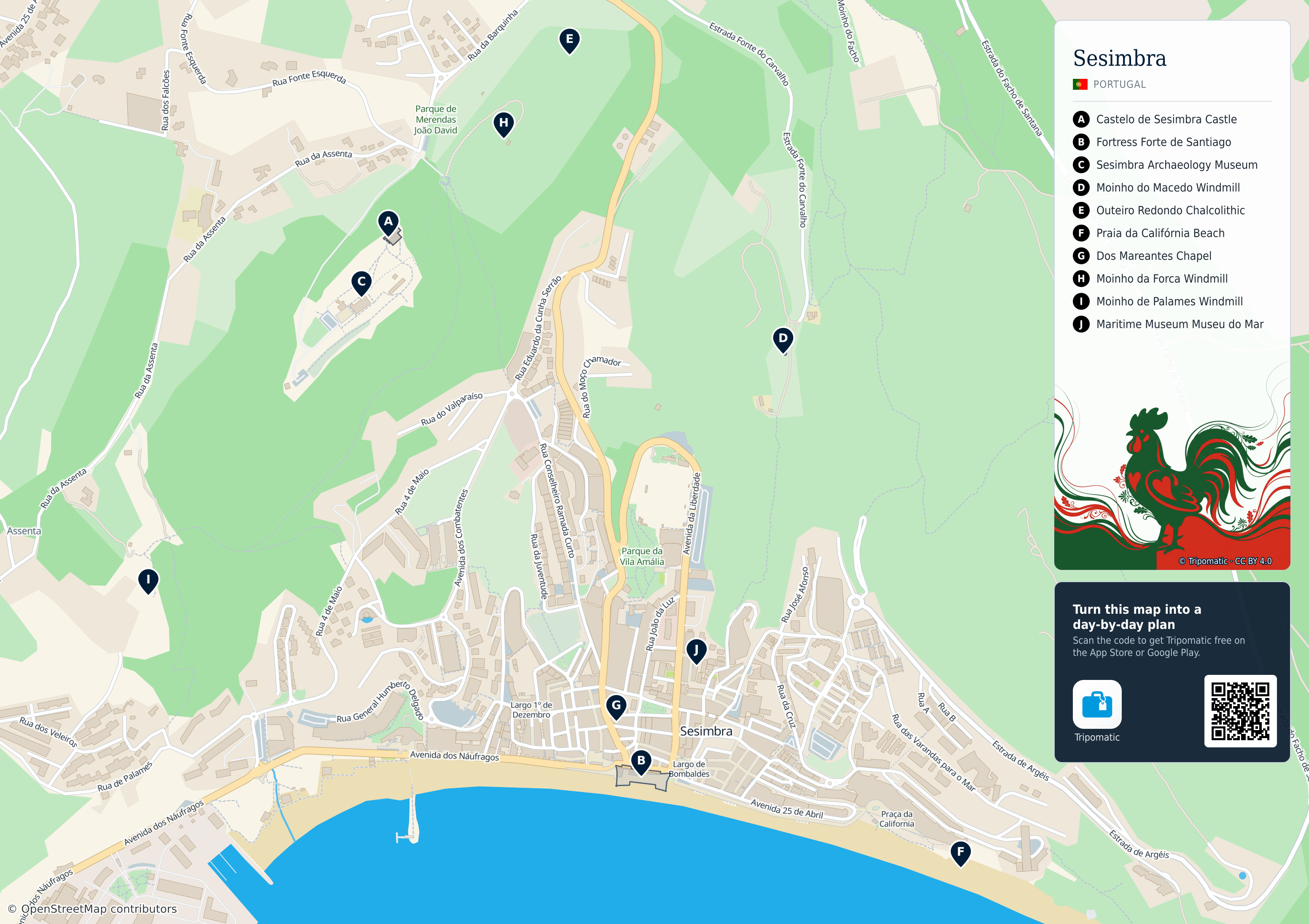 Sesimbra - Printable Tourist Map