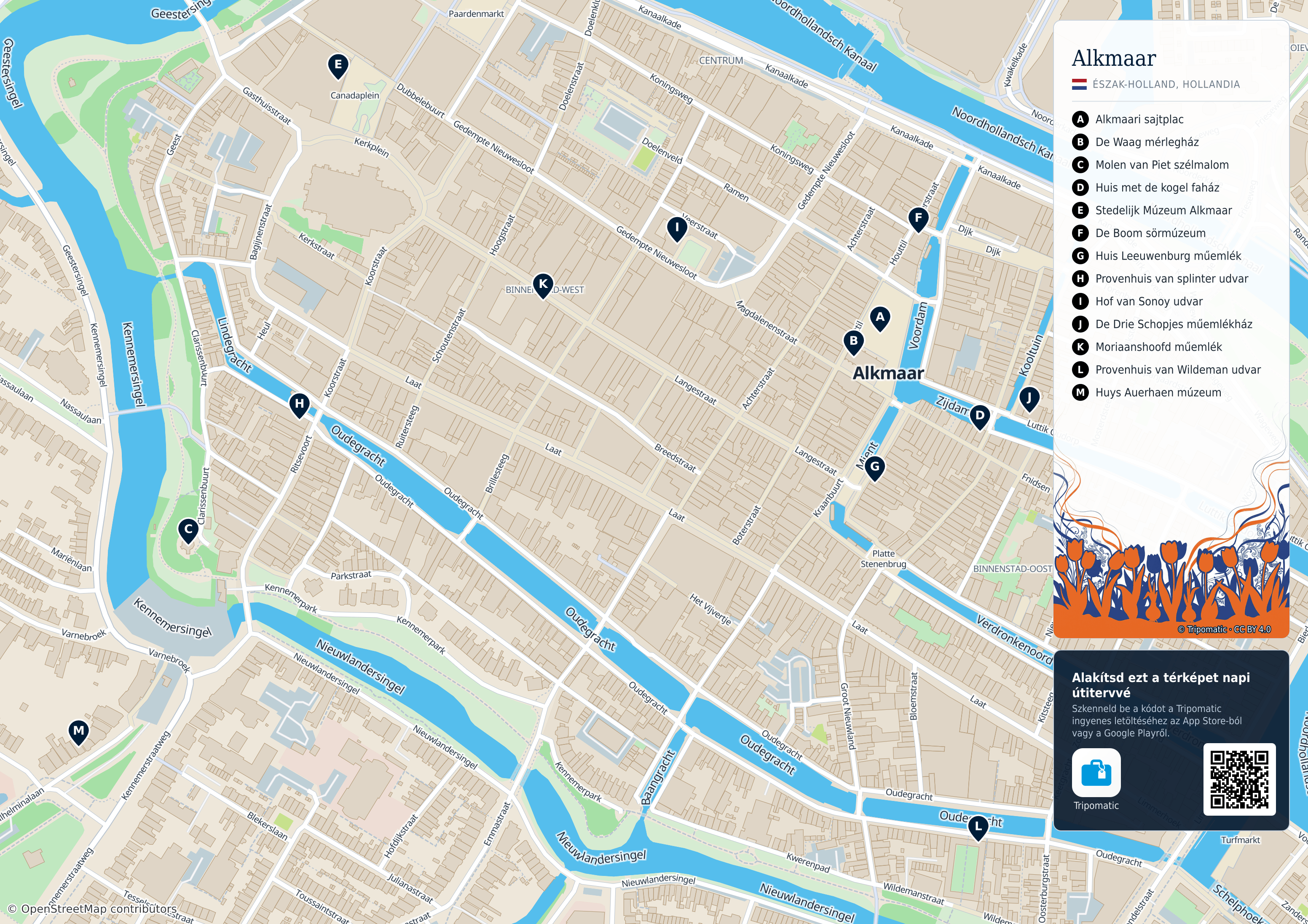 Tatter Map Alkmaar – Nyomtatható turistatérkép