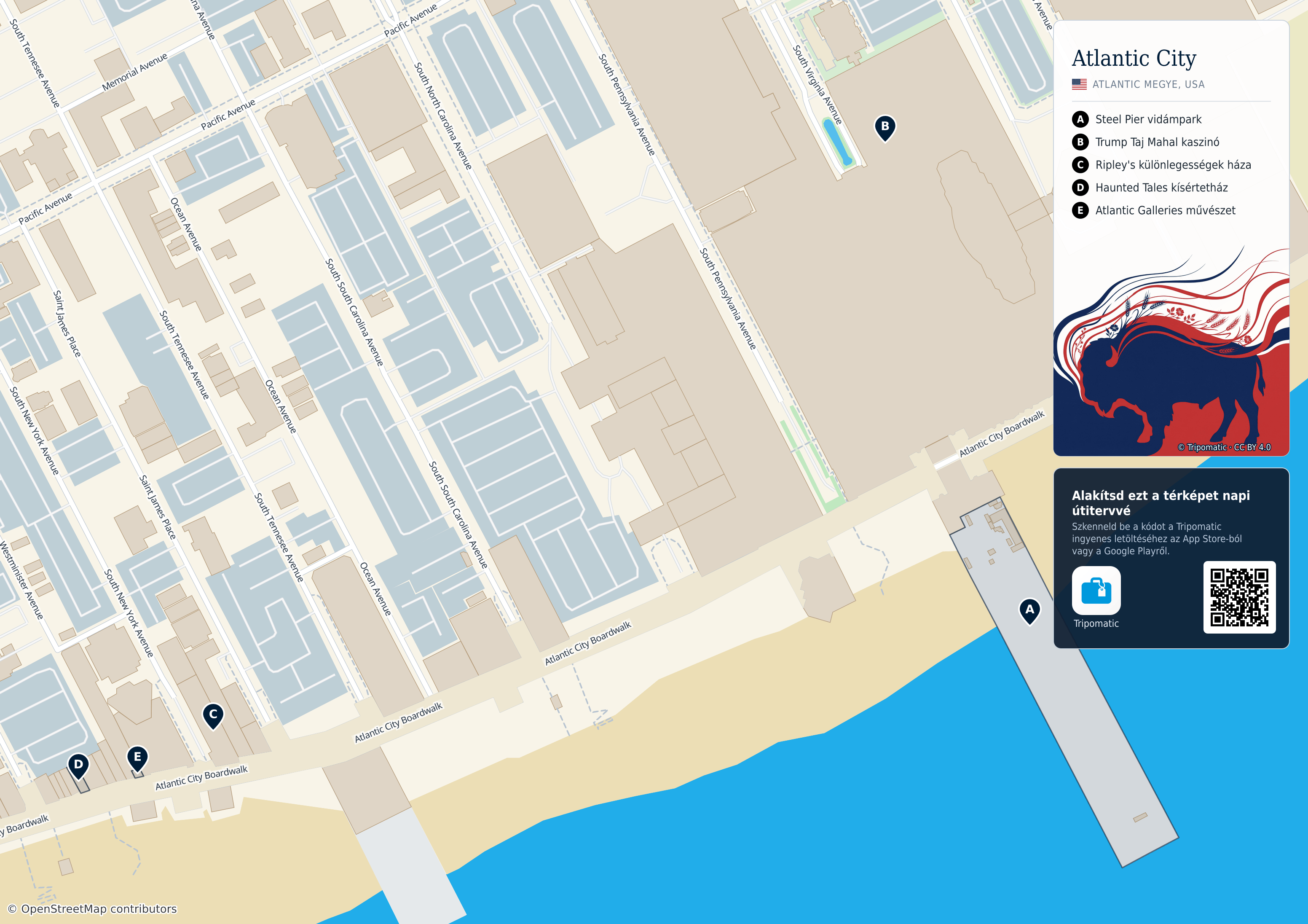 Tatter Map Atlantic City – Nyomtatható turistatérkép