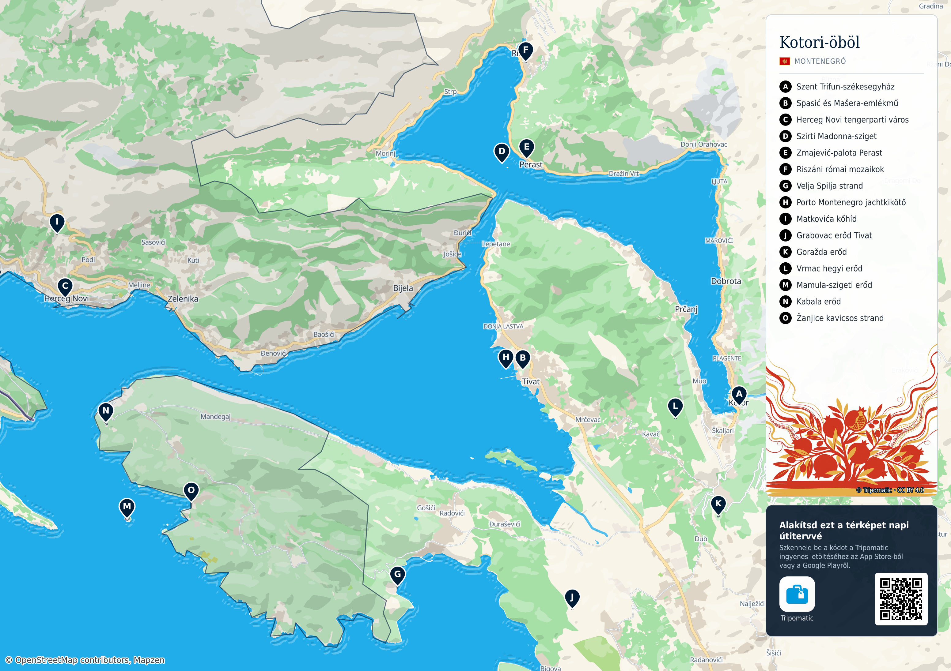 Tatter Map Kotori-öböl – Nyomtatható turistatérkép