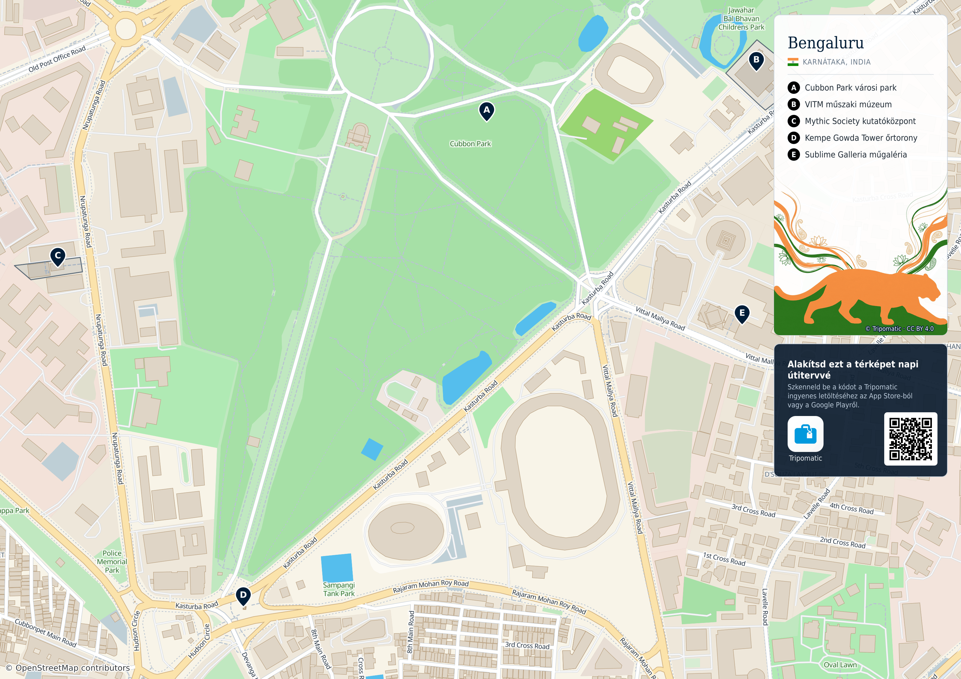 Tatter Map Bengaluru – Nyomtatható turistatérkép