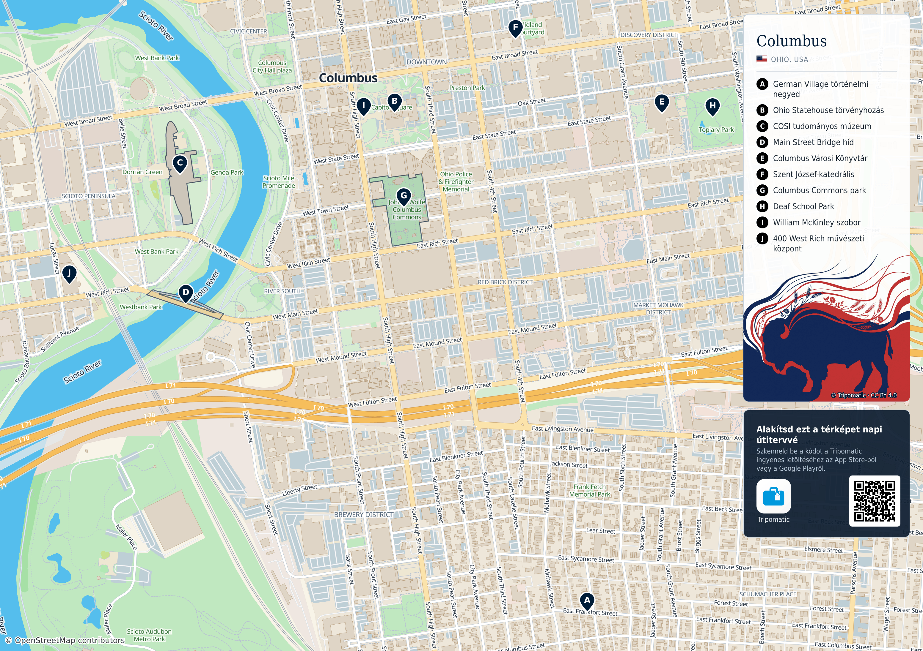 Tatter Map Columbus – Nyomtatható turistatérkép