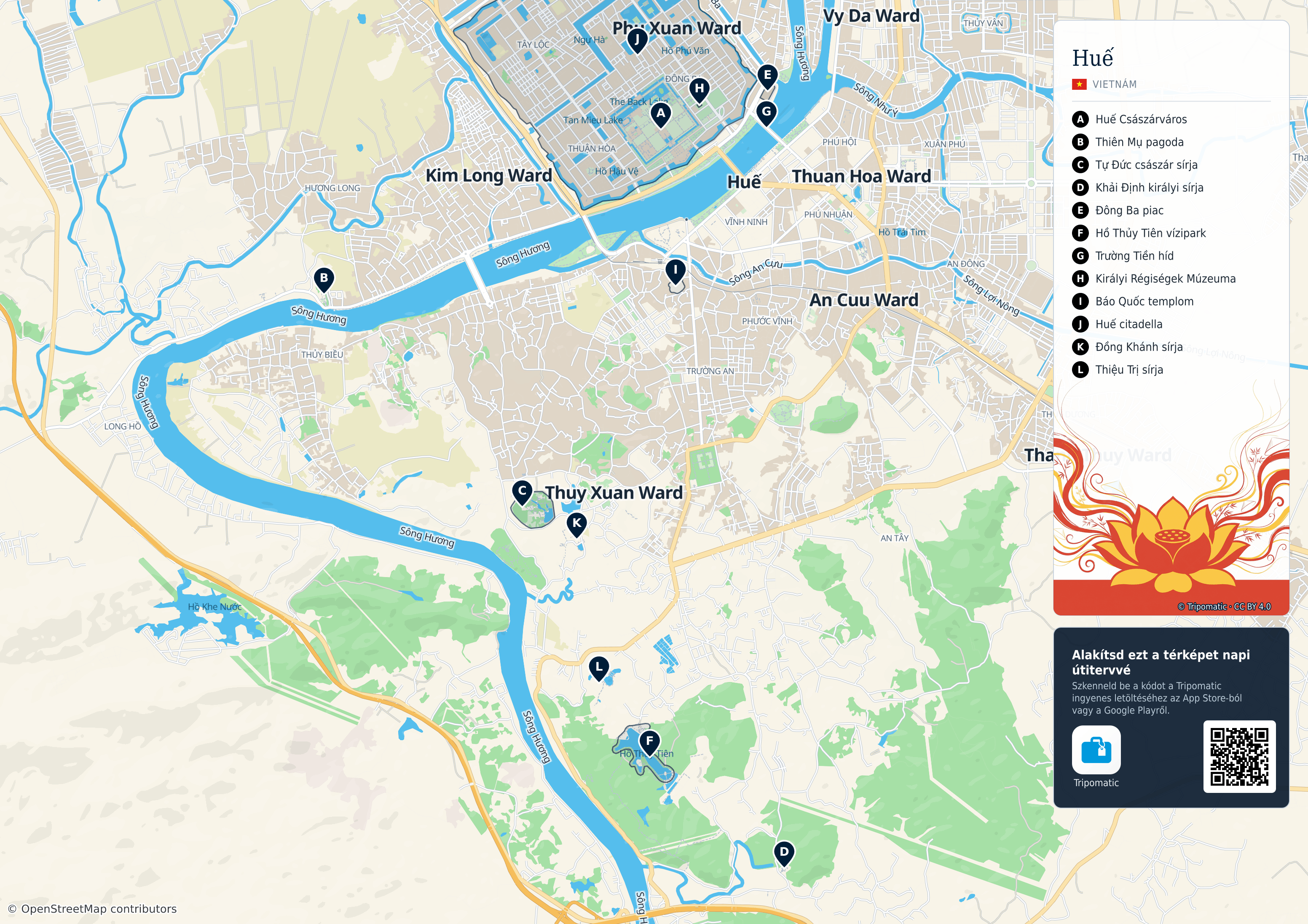 Tatter Map Huế – Nyomtatható turistatérkép