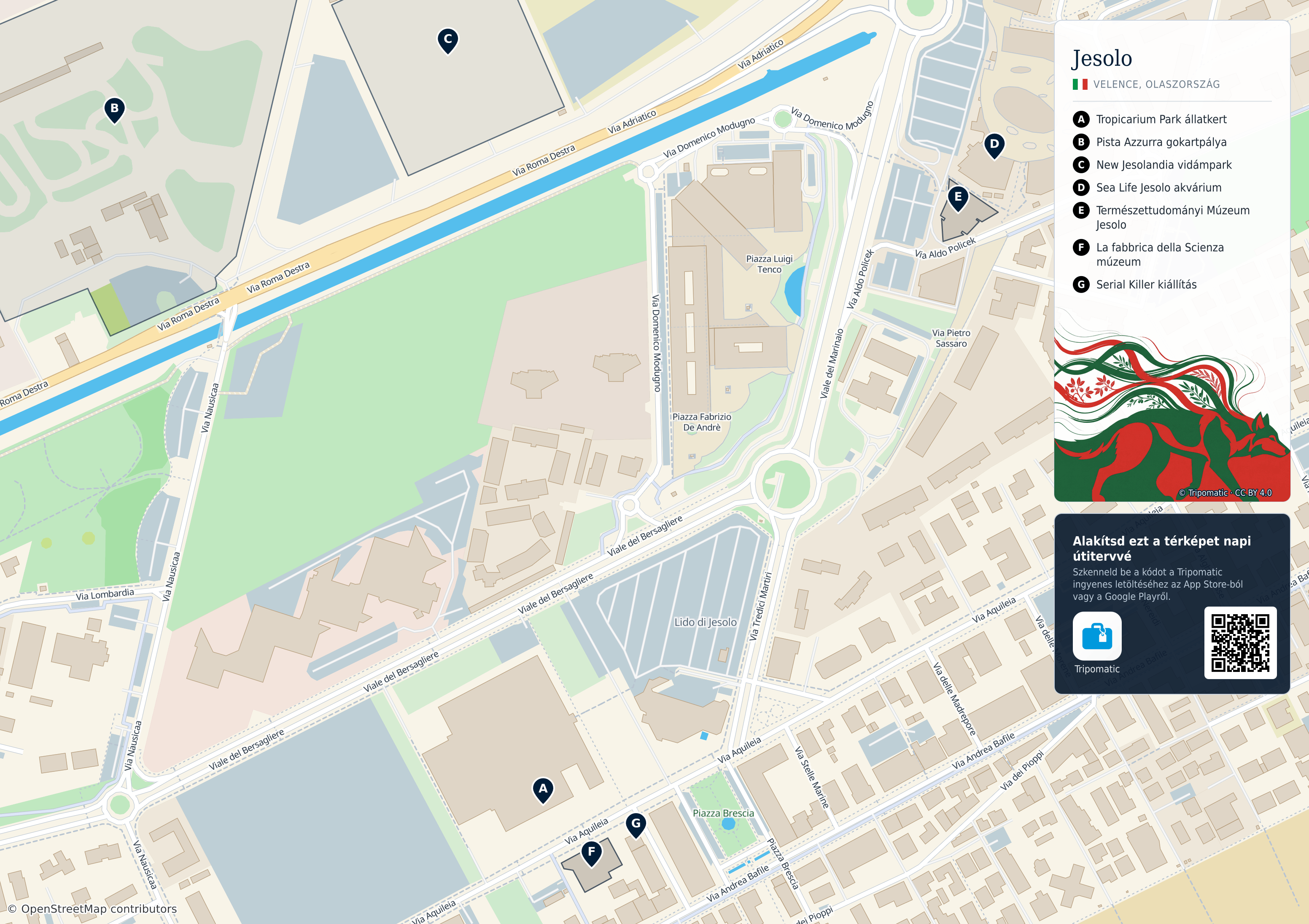 Tatter Map Jesolo – Nyomtatható turistatérkép