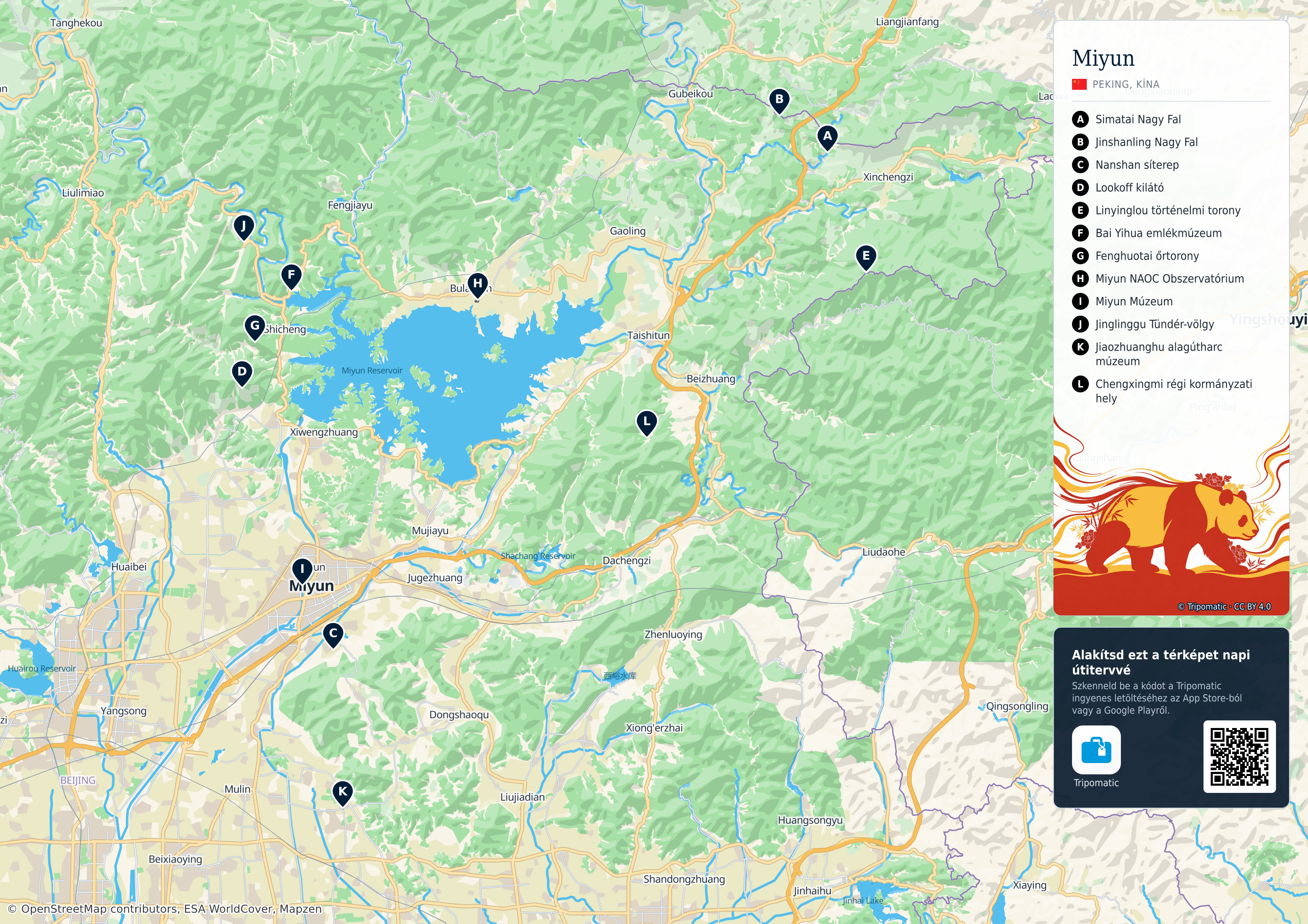 Tatter Map Miyunxian – Nyomtatható turistatérkép