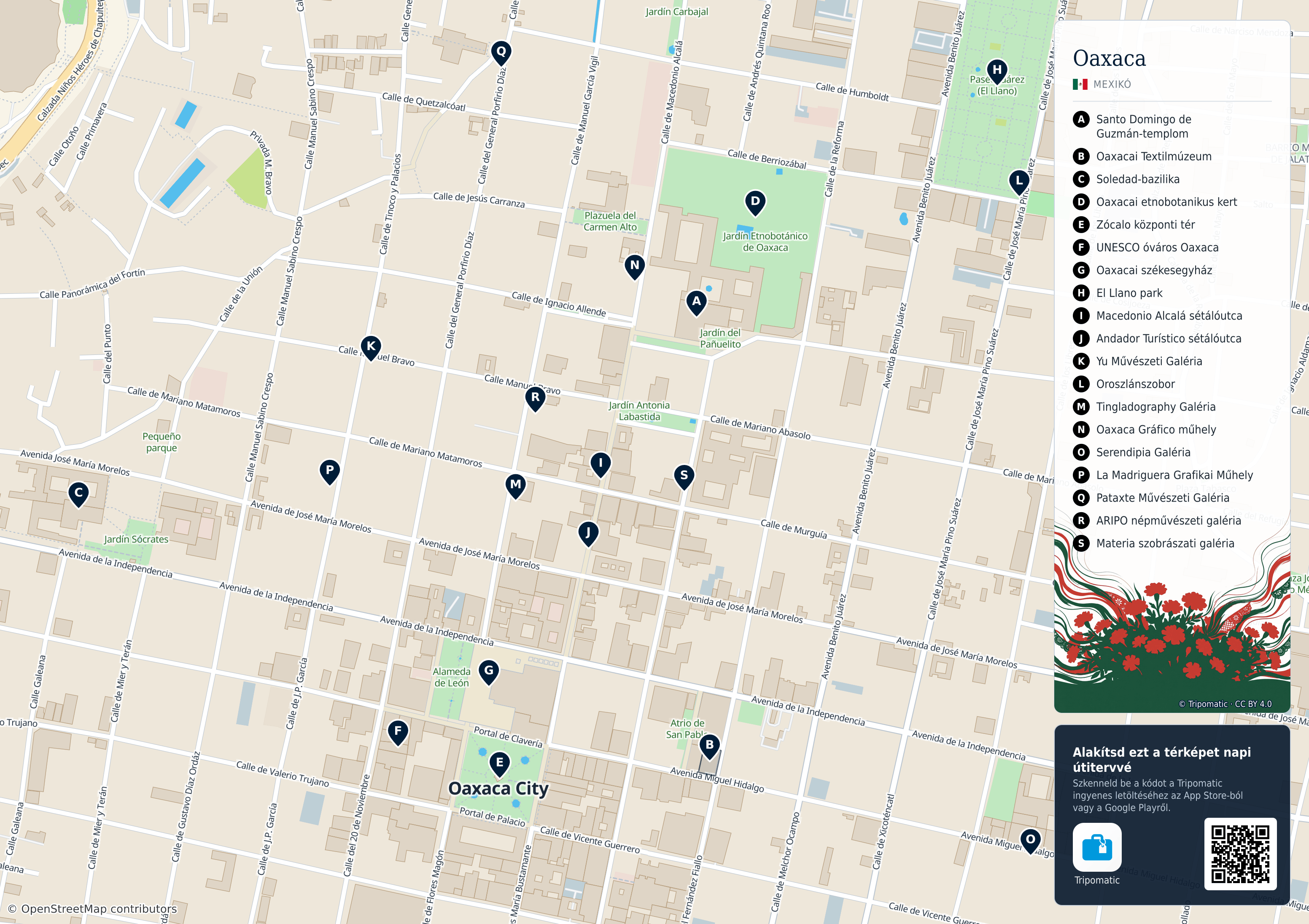 Tatter Map Oaxaca – Nyomtatható turistatérkép