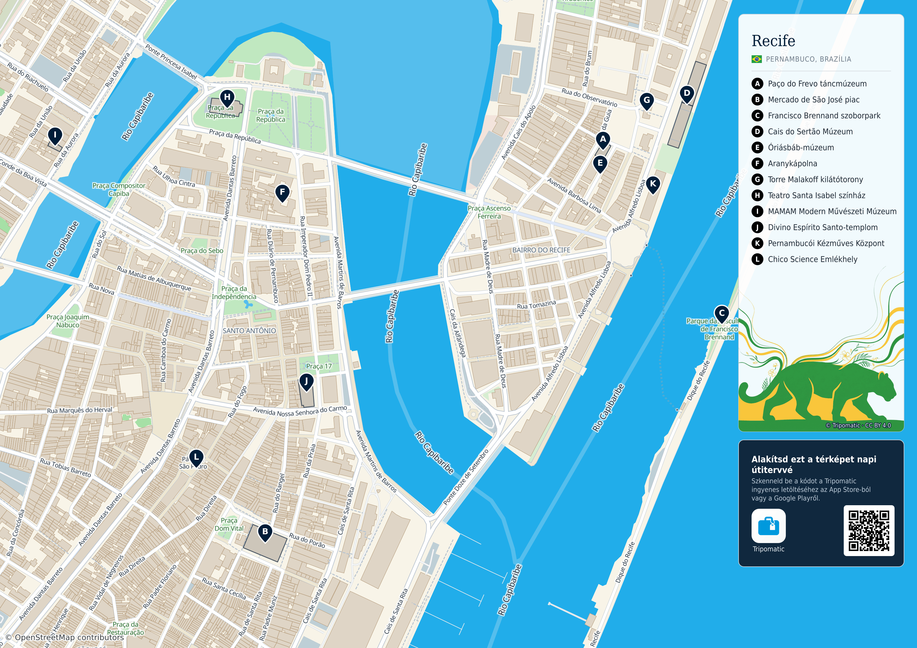 Tatter Map Recife – Nyomtatható turistatérkép