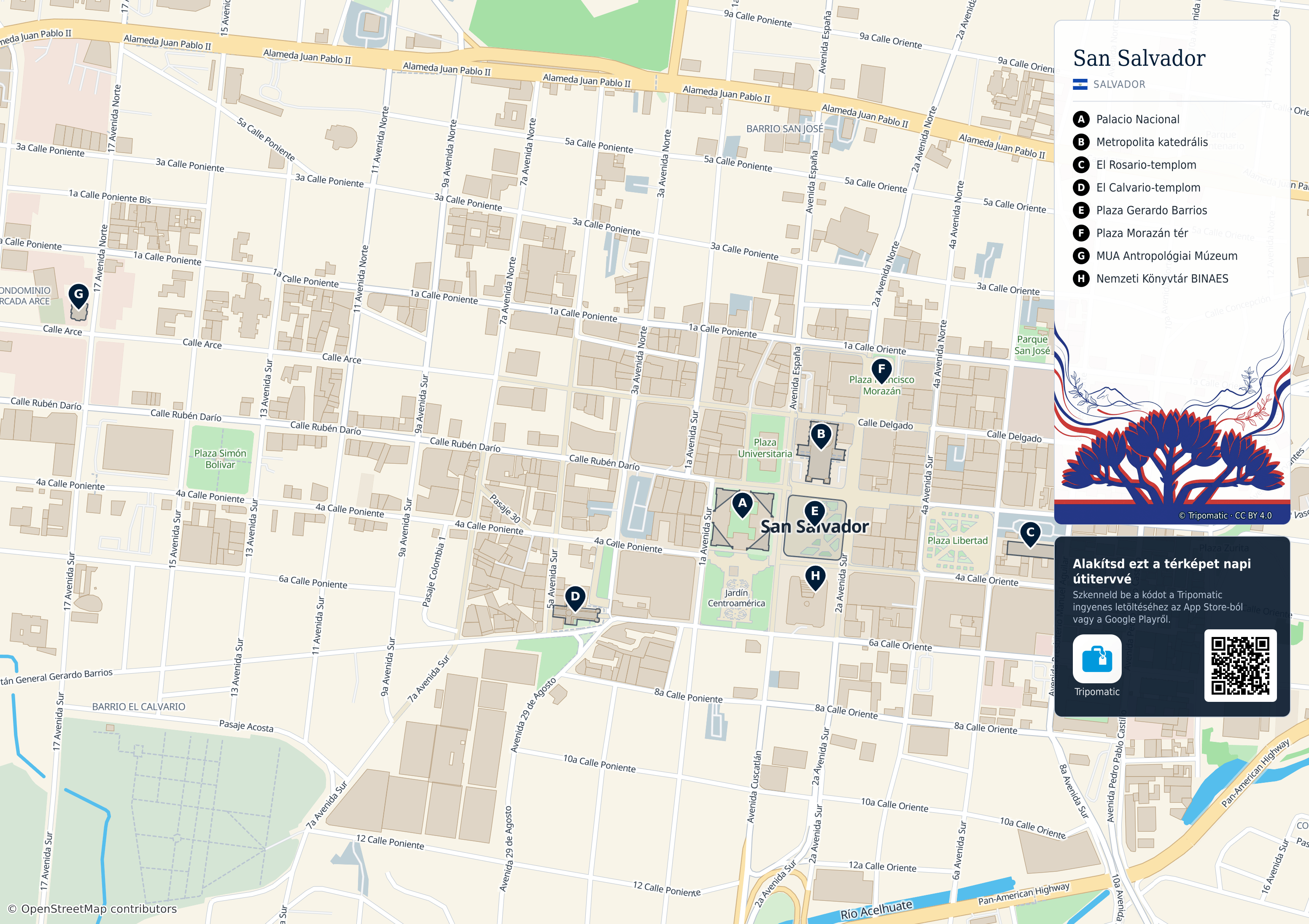 Tatter Map San Salvador – Nyomtatható turistatérkép